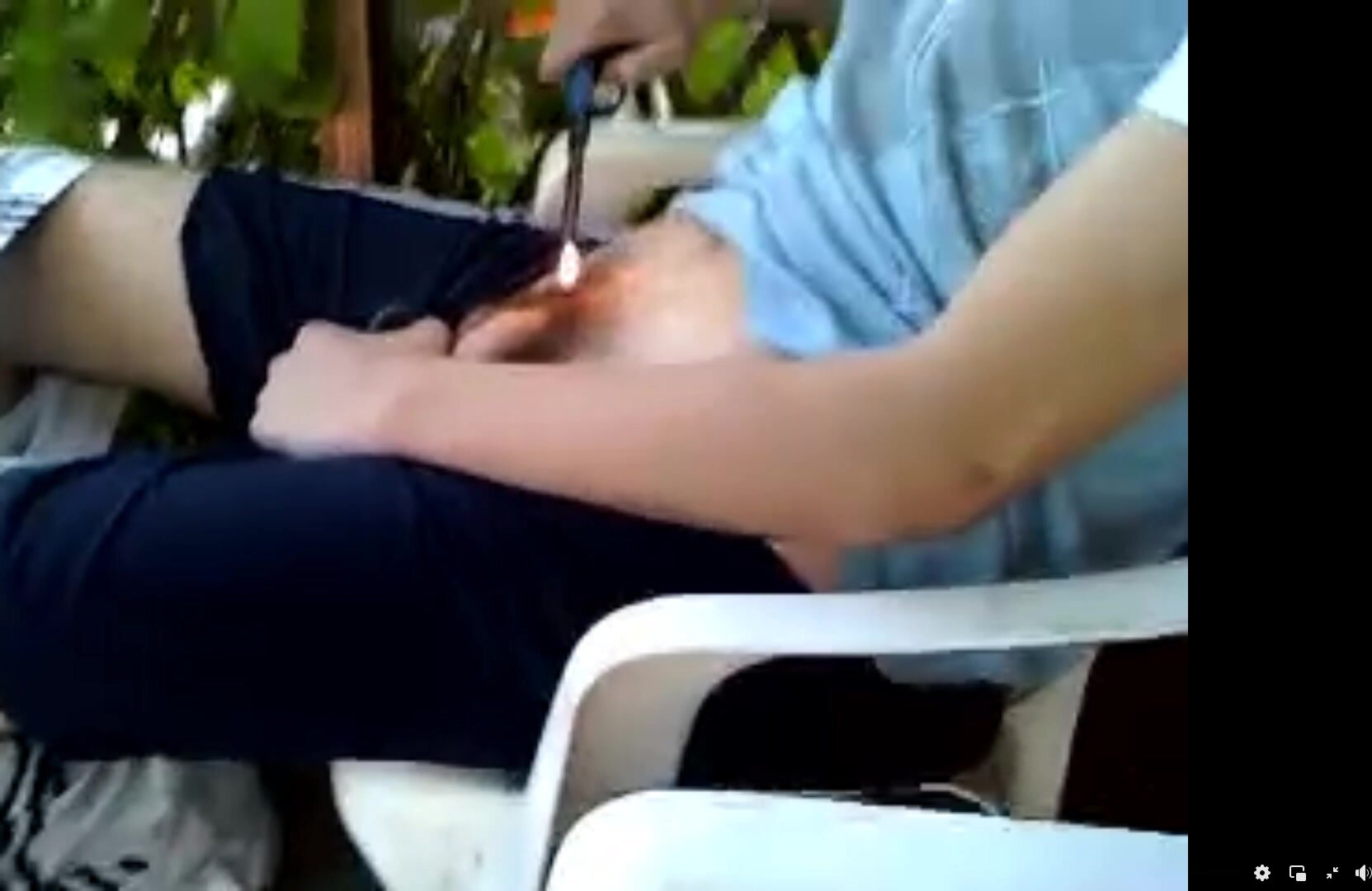 Burning pubes with friends