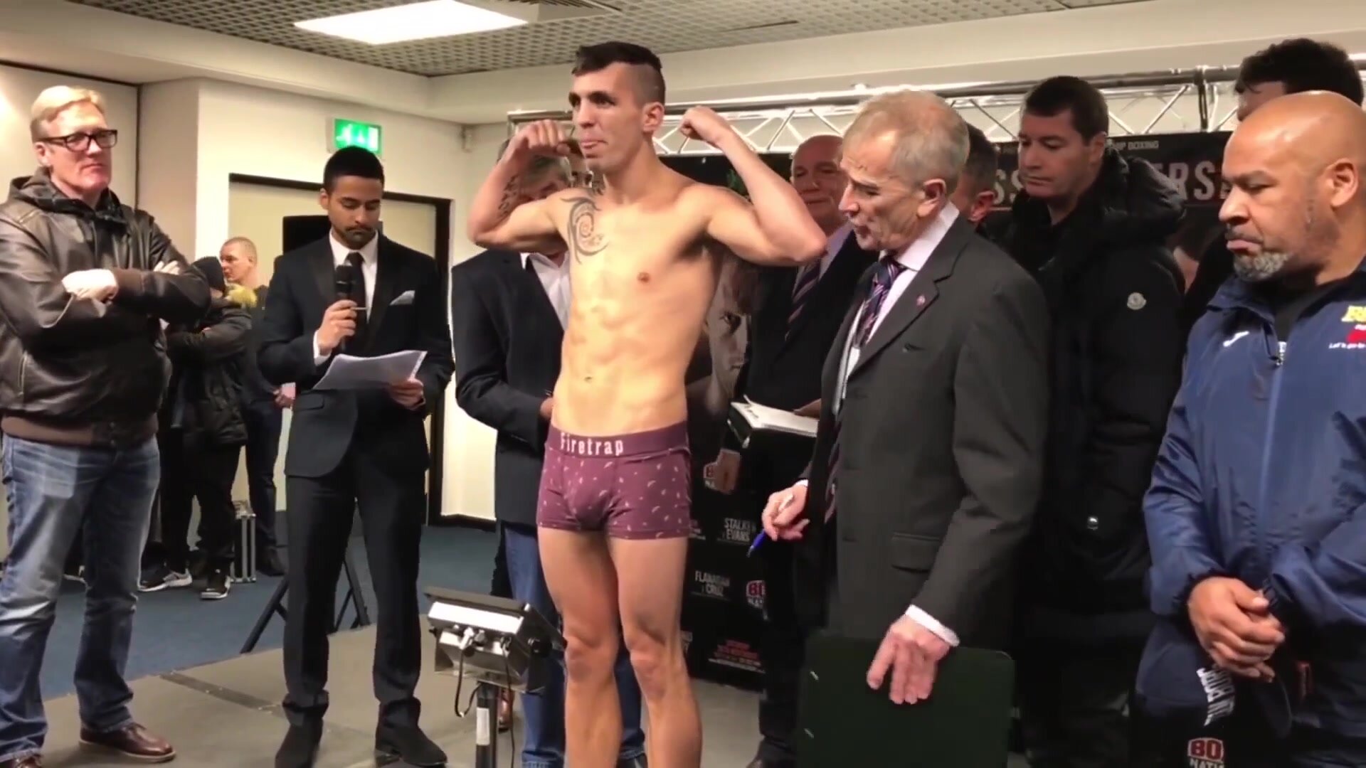 Naked boxer weigh in
