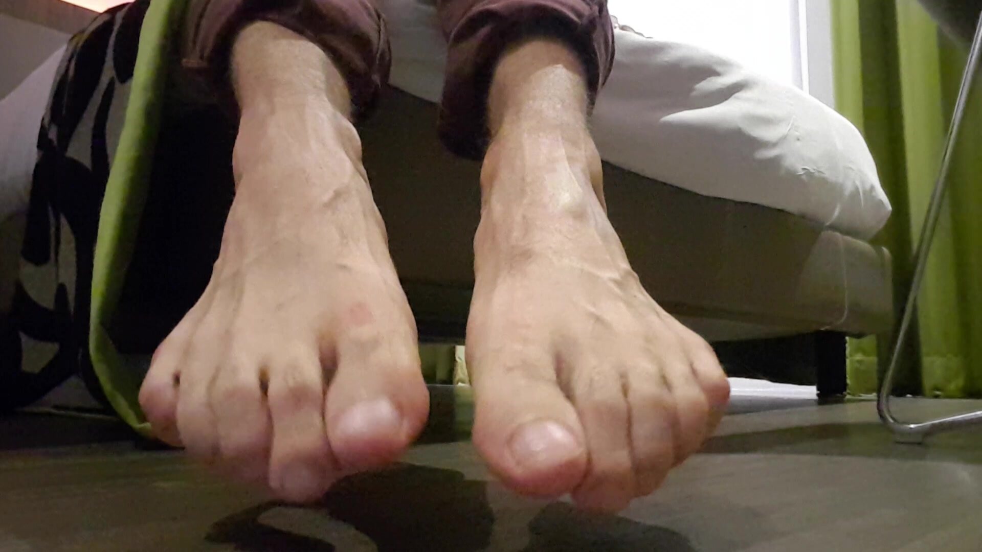 My sweaty male feet after a long walk