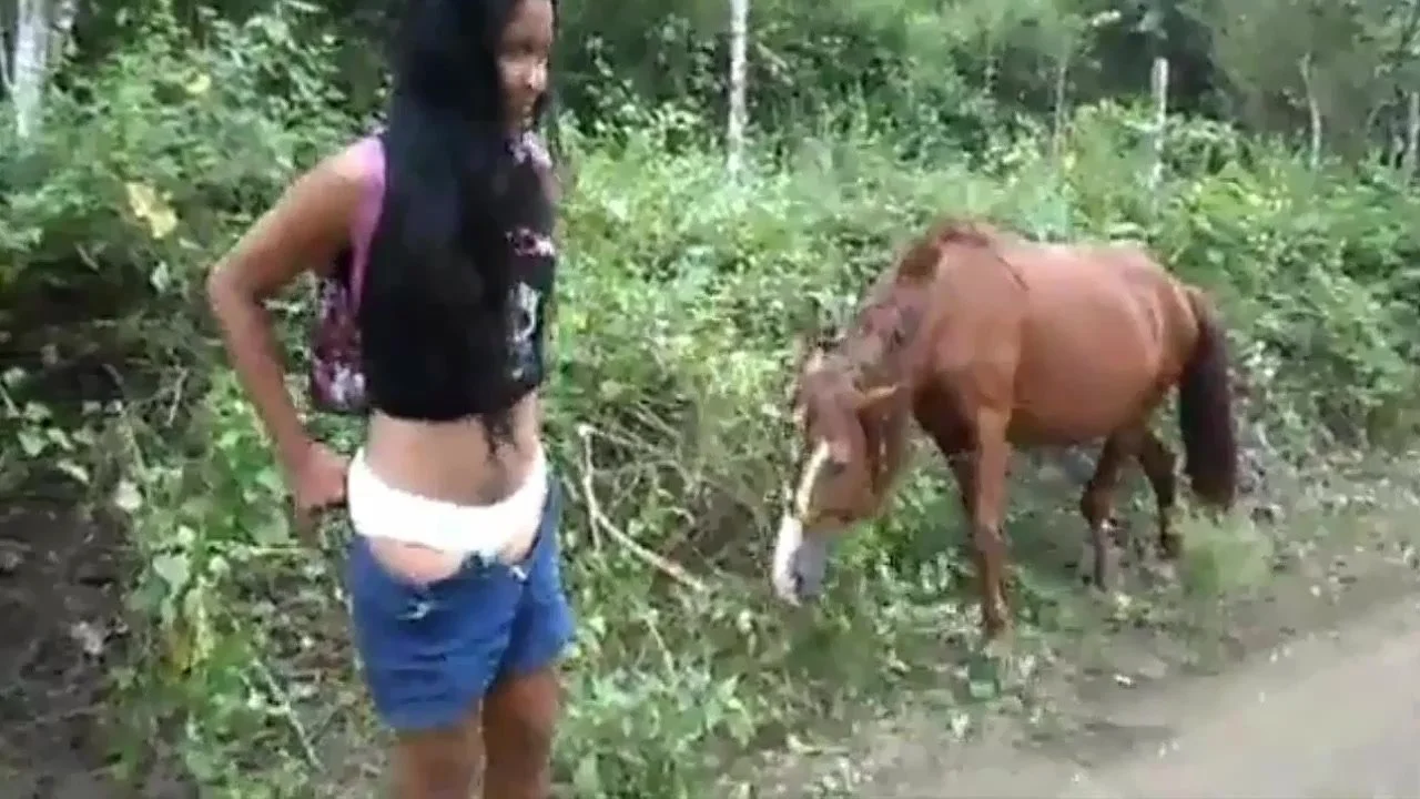 Thai Girl Pissing - A wee next to horses - ThisVid.com