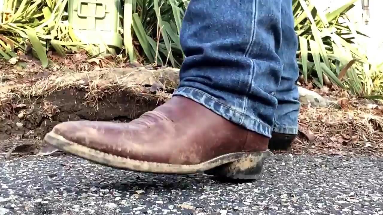 Sexy Cowboy Muddying His Hot Worn Old Boots
