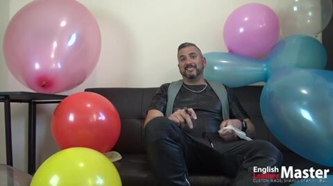 Balloon fun by leather man with cigar PREVIEW