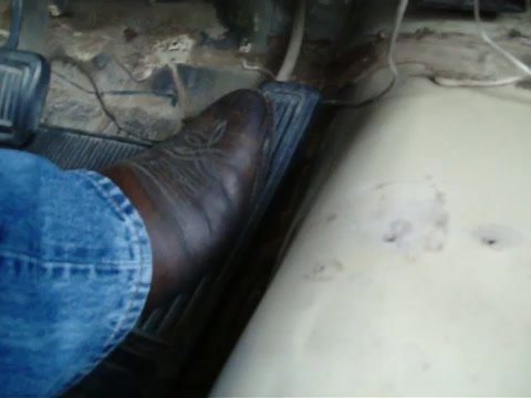 Pedal Pumping in Brown Leather Cowboy Boots