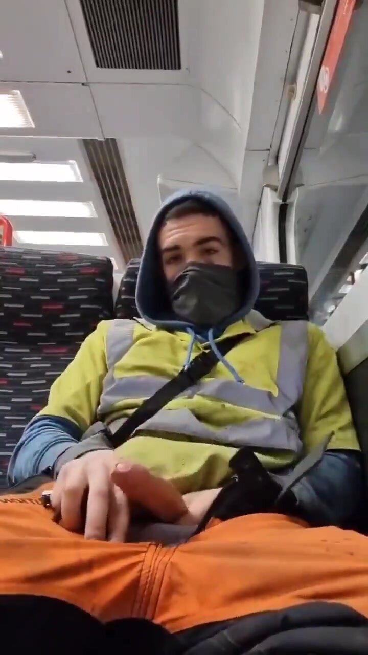 Jerking on a public train and cumming