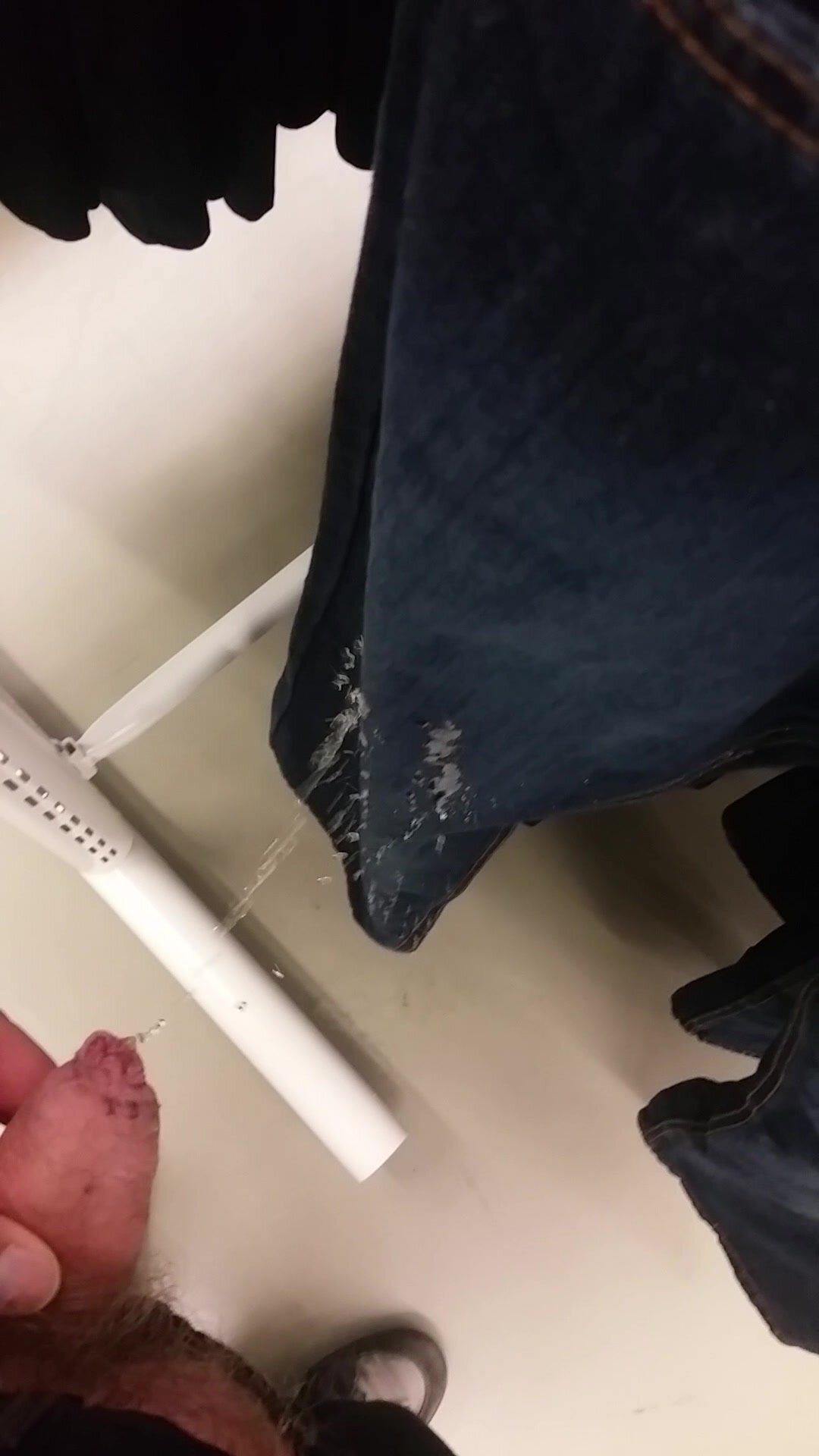 Piss on jeans in store