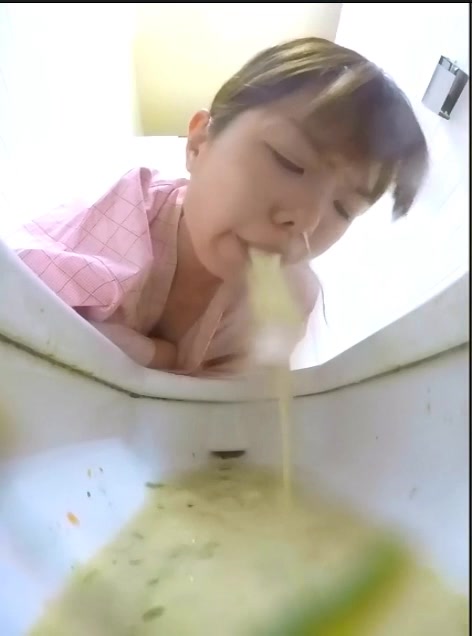 Vomit fountain from Japanese girl.