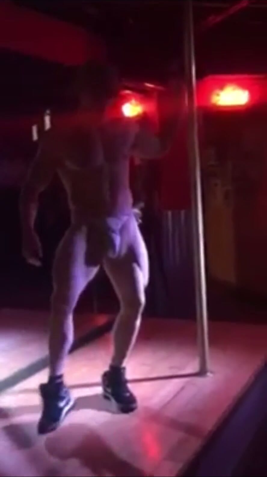 Stripper dances in bar