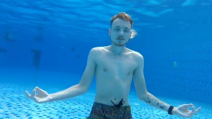 Underwater barefaced russian yoga poses