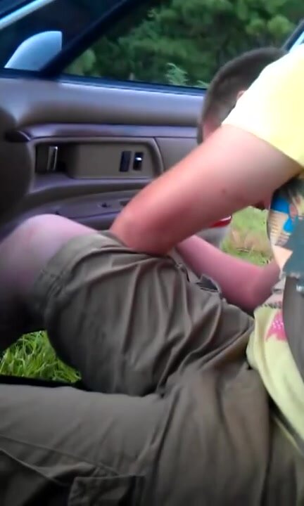 Coburn Throwing Up Out of Open Car Door