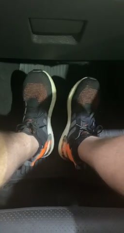 Man Feet Wiggle In Sneakers