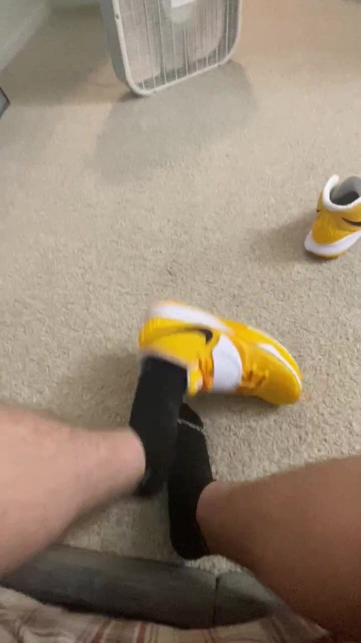 Taking off my shoes and socks