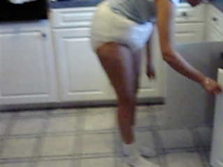 diapered in kitchen