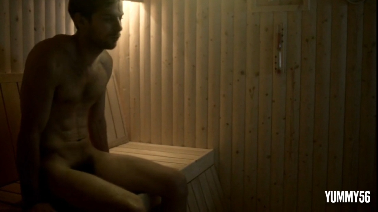 Movie scene - Shy man in sauna 