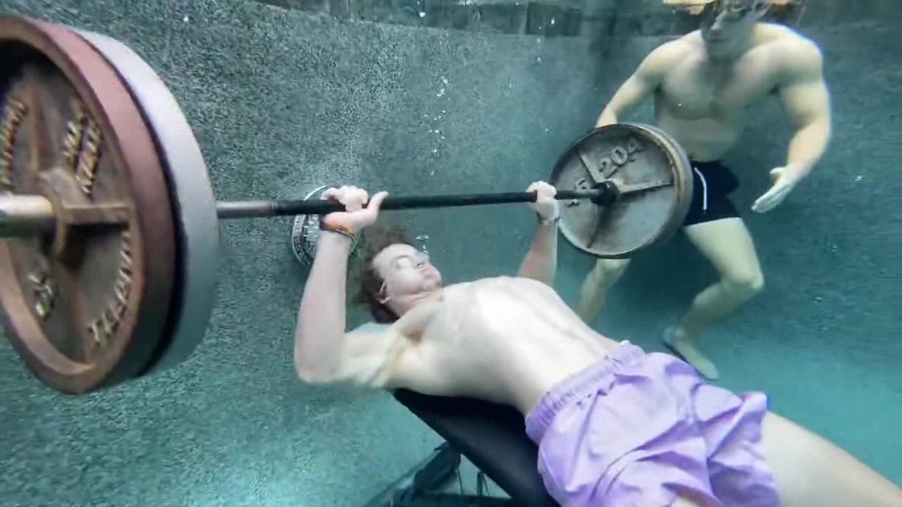 Underwater weightlifting in pool
