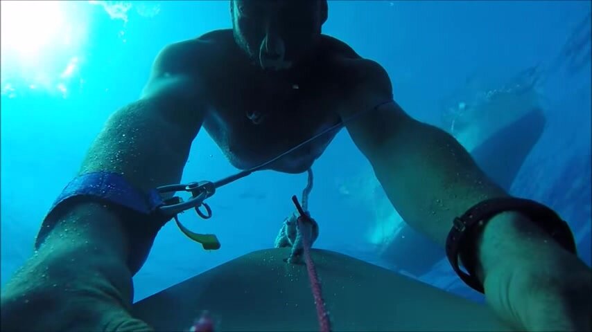 Underwater barefaced skandalopetra diving