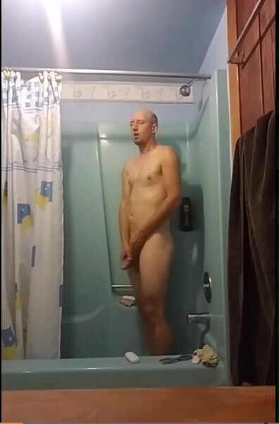 tall guy in the shower