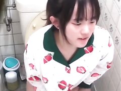 Poor Girl Shitting on Toilet