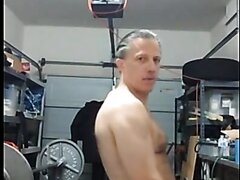 Dad's naked workout