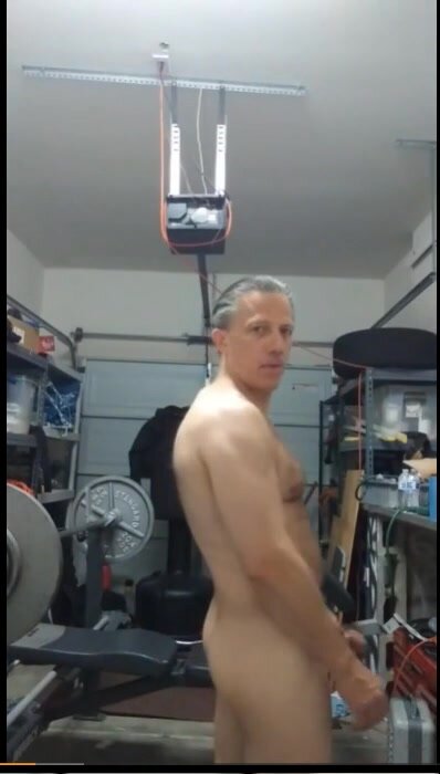 Dad's naked workout