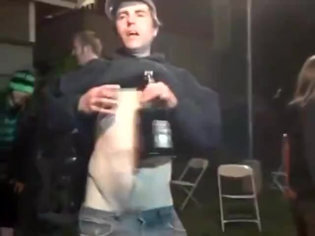 Drunk sexy guy made to strip at party