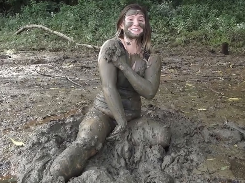 Muddy girl in Ohio river