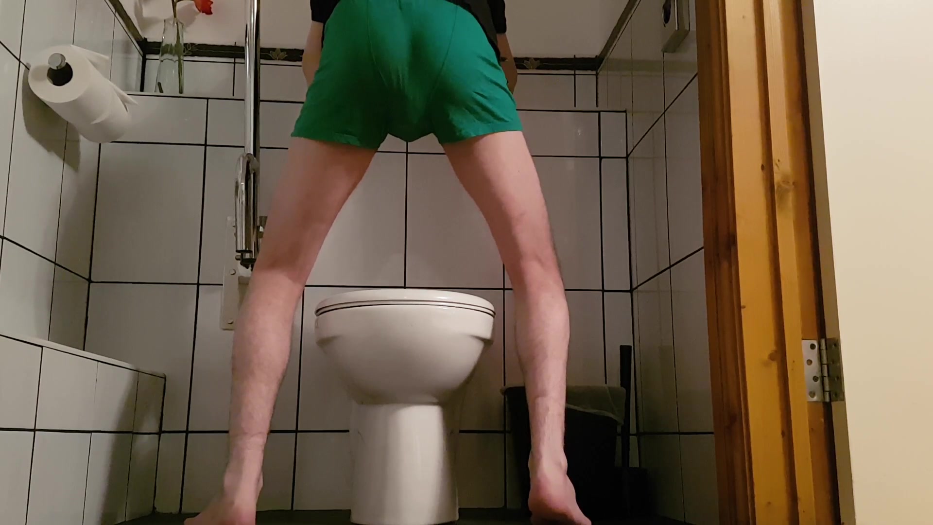 Pooping Green Boxers And Sitting
