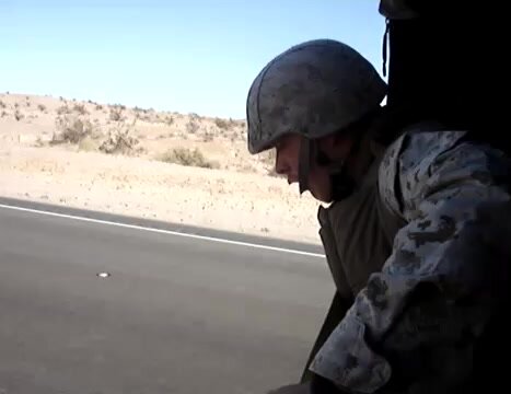 Soldier Puking Out Of Back of Truck