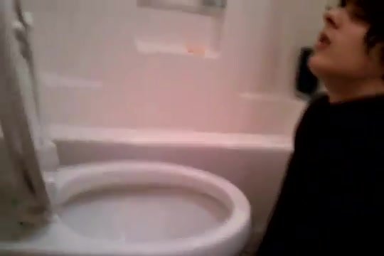 Drunk Don Hurling Into Toilet