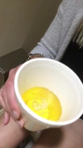 drinking her own piss in a public toilet