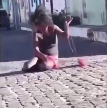wasted girl in heels falling