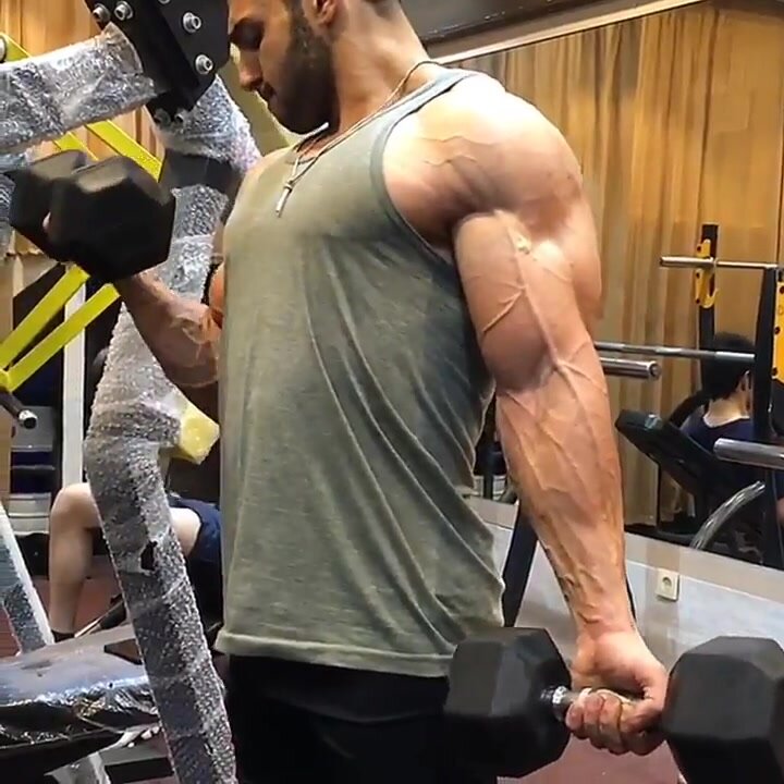 Huge Bodybuilder at gym