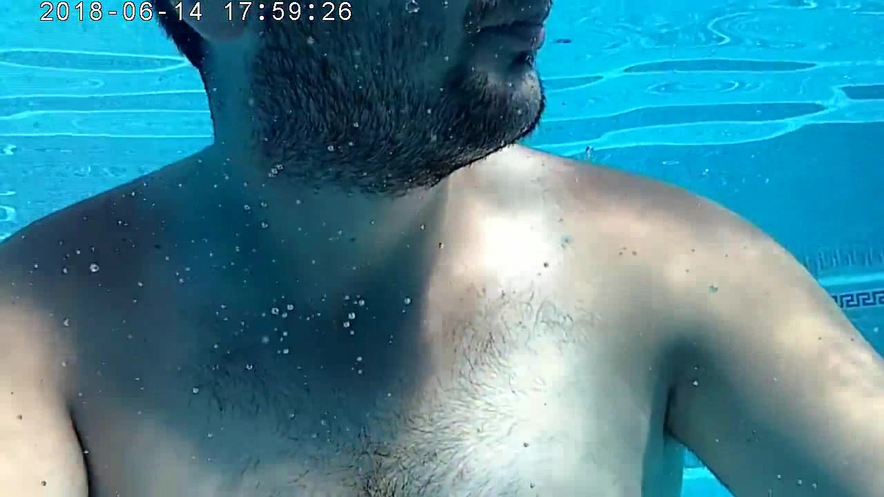Barefaced buddies underwater in pool - video 2