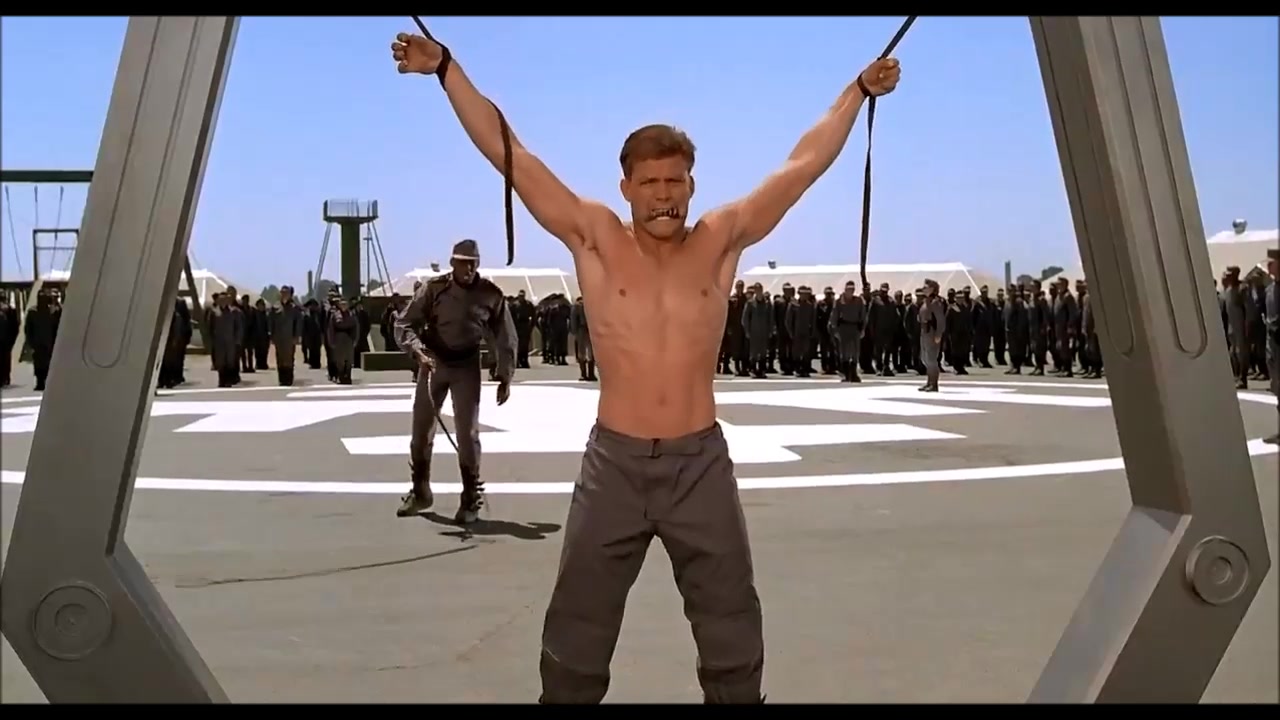 Whipping scene from Starship Troopers