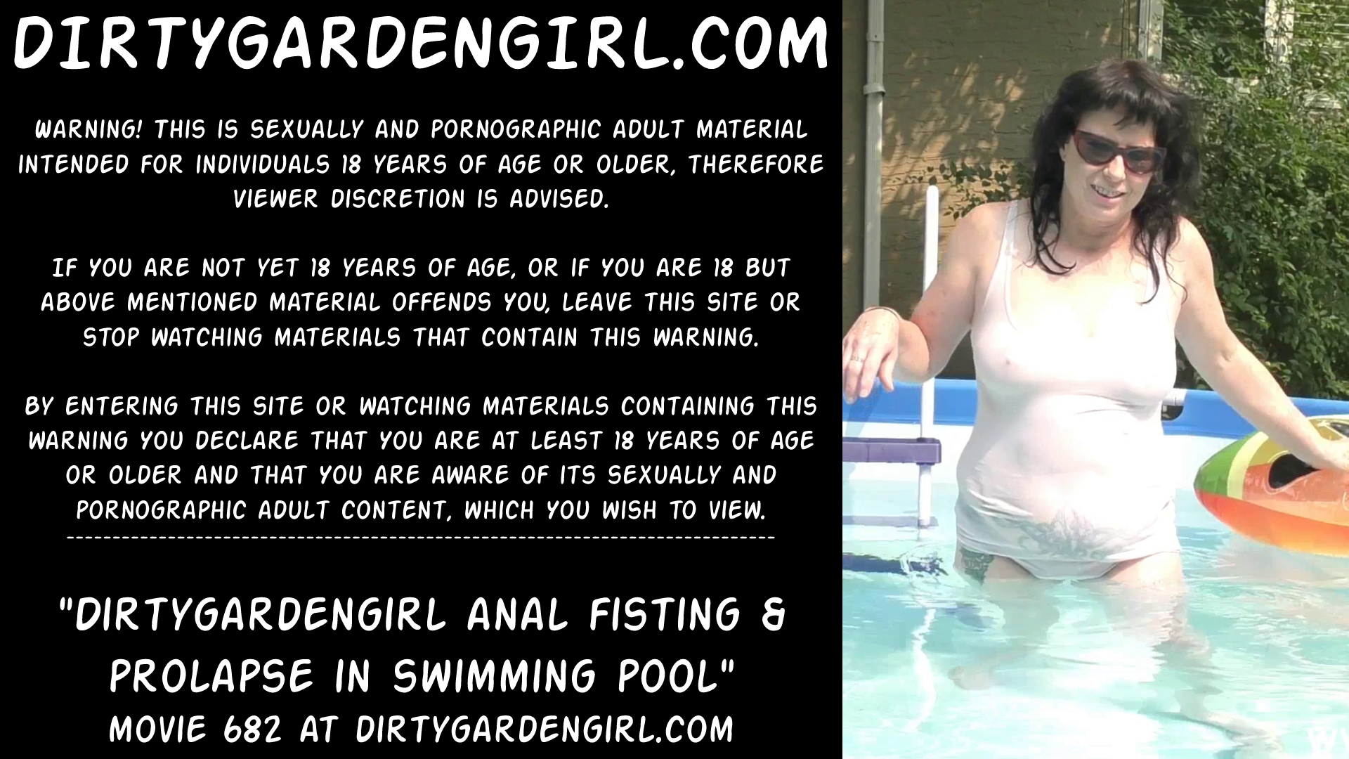 Dirtygardengirl anal fisting & prolapse swimming pool