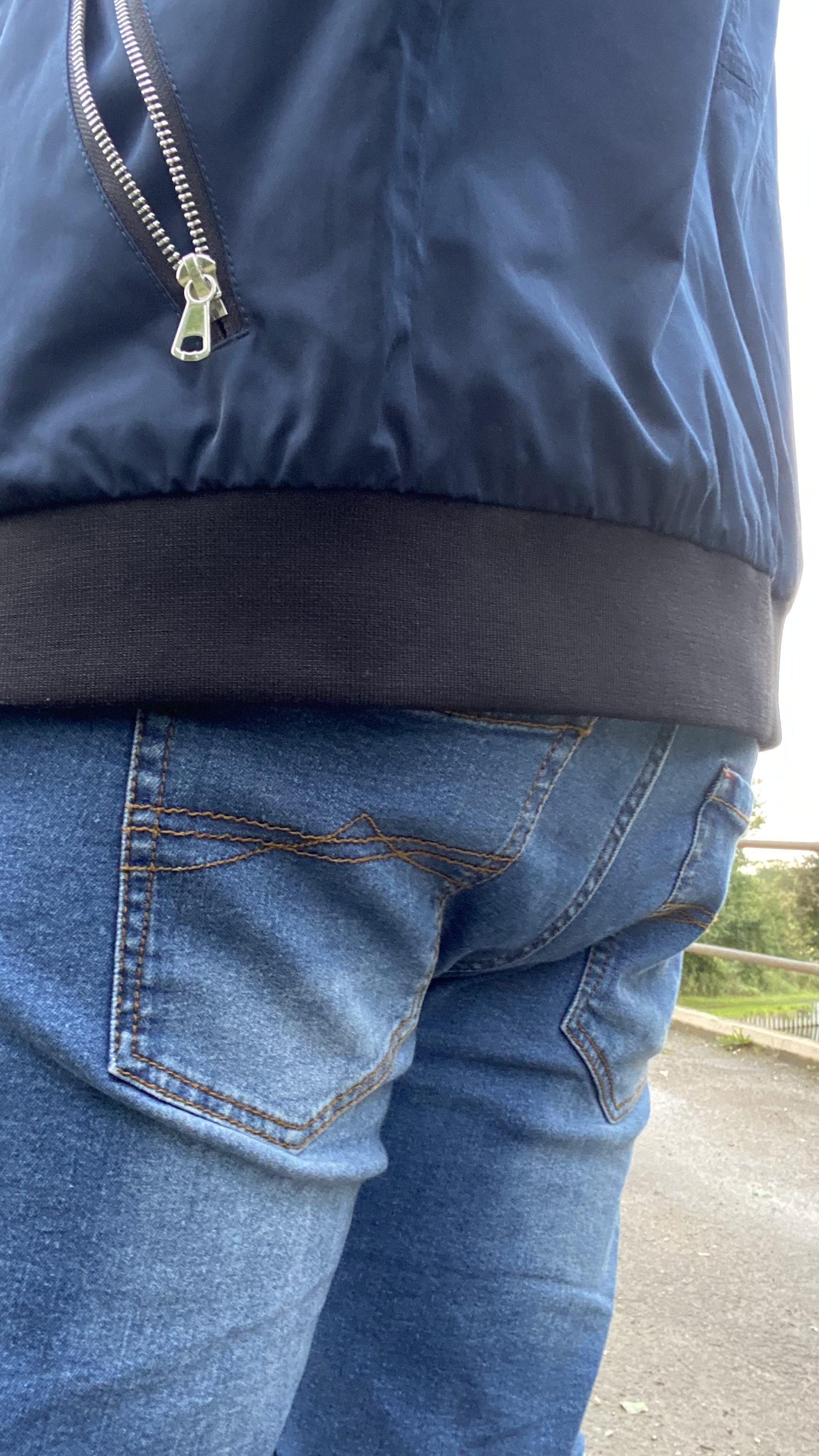 Lad shits himself outdoors on a walk
