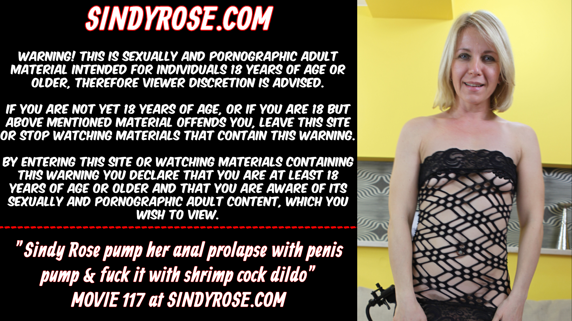 Sindy Rose pump her anal prolapse with penis pump