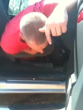 Nice Puke Out His Car Door
