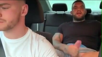 Cum Fountain in Back of Car