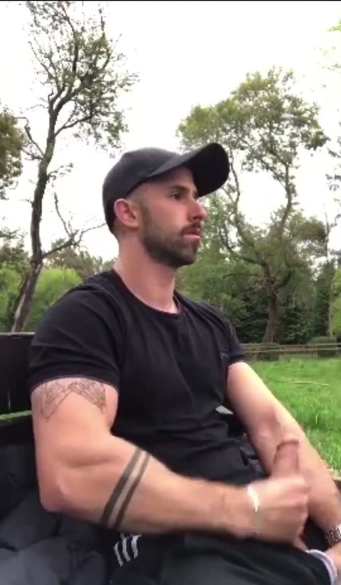Hunky Guy Wanks Off At A Park