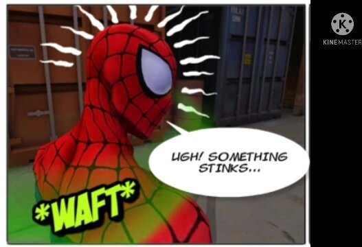 Deadpool farts on spiderman