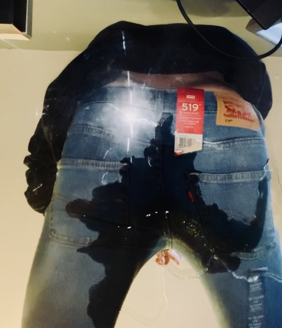 Pissing New Levi jeans