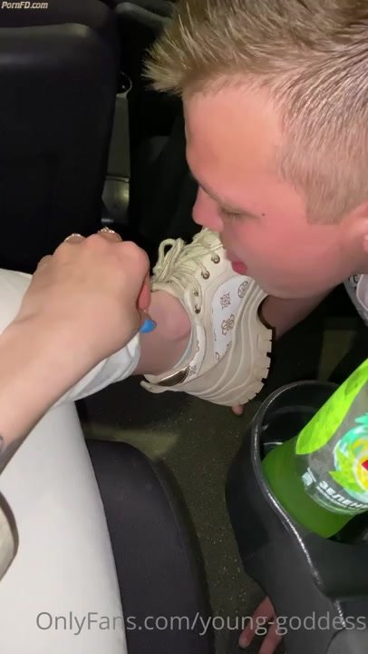 licking sneakers socks