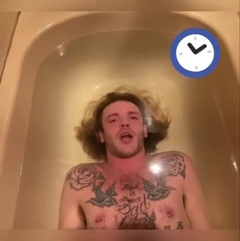 Underwater barefaced bath challenge with open mouth