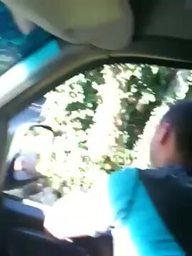Guy Vomiting Out Of Car Door