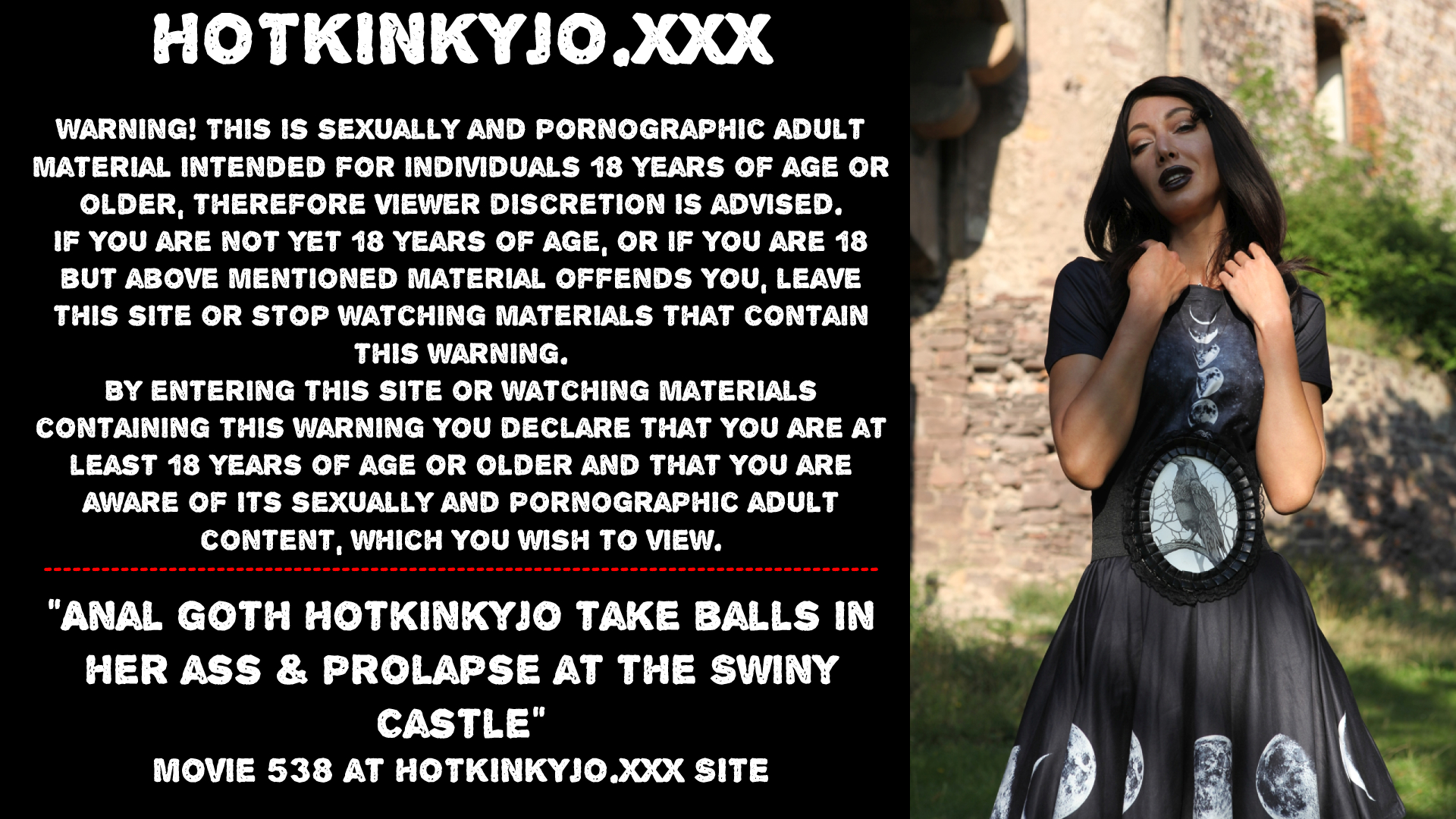 Anal goth Hotkinkyjo take balls in her ass & prolapse