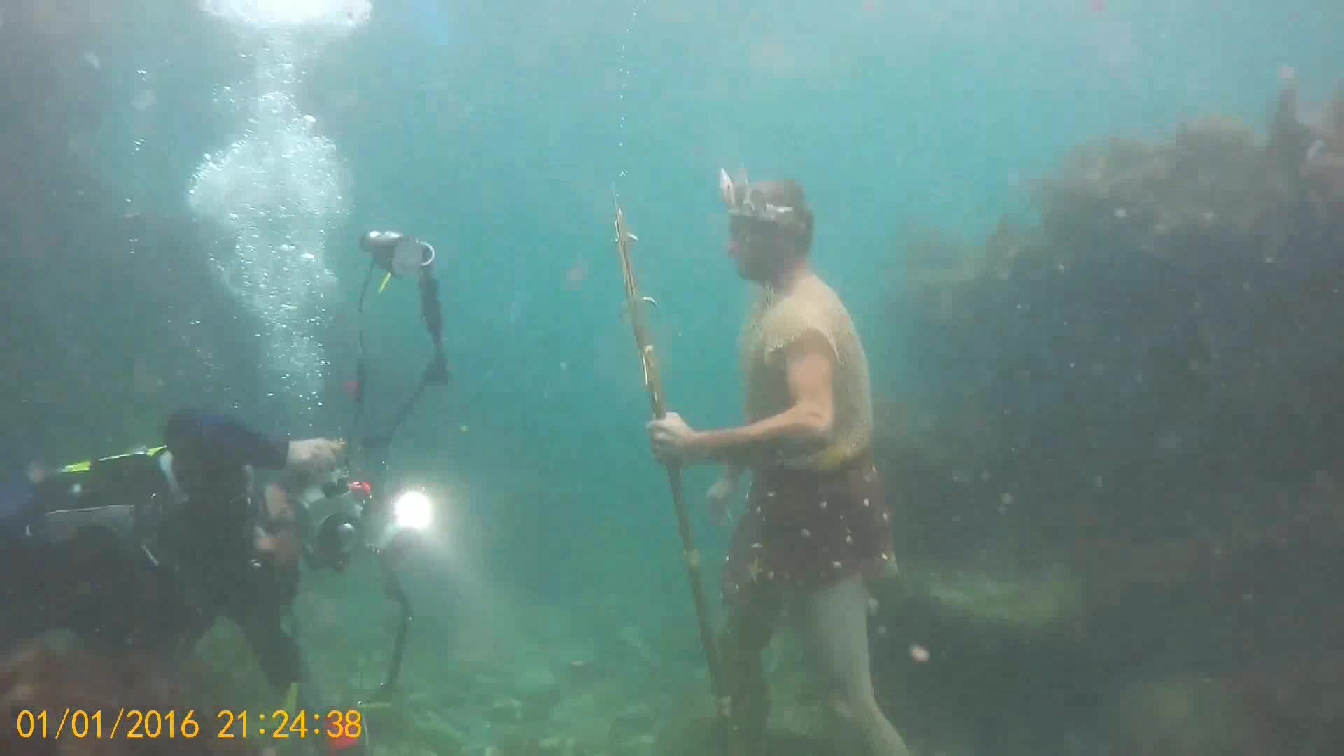 Barefaced merman underwater photoshoot