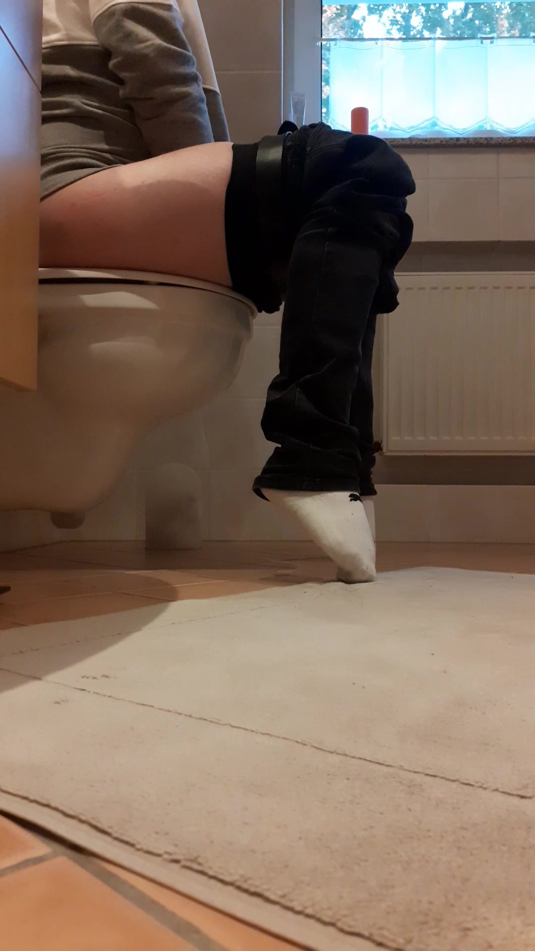 Pooping on toilet - video 3