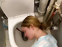 Sub GF in love used like a toilet (piss and spits)
