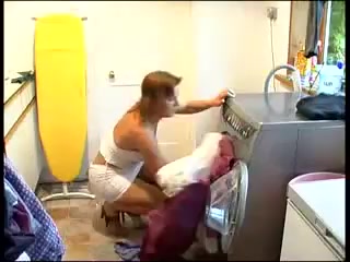 Wife peers on her husband's laundry