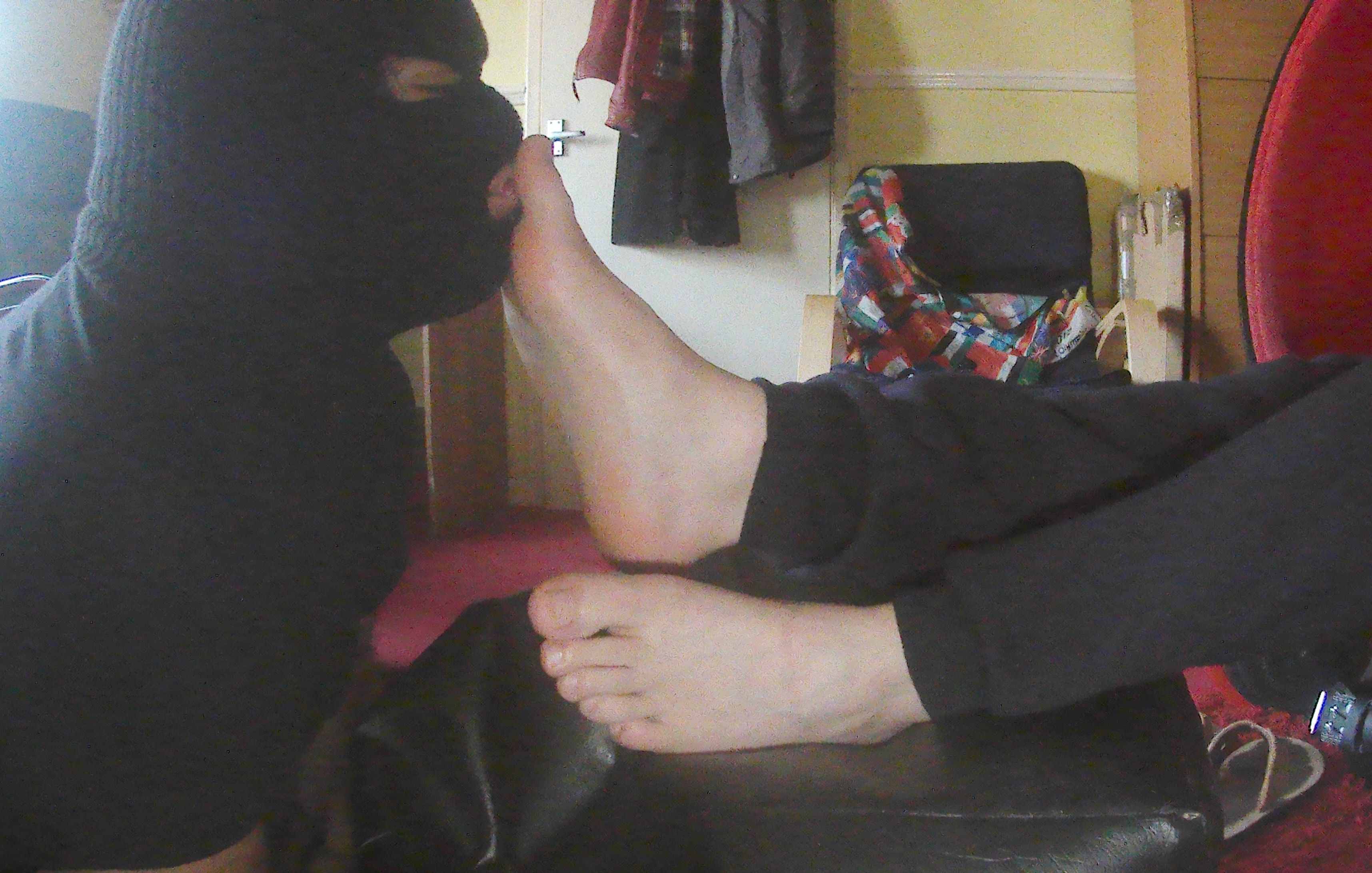 Multiple foot slaves licking, sniffing and worshipping